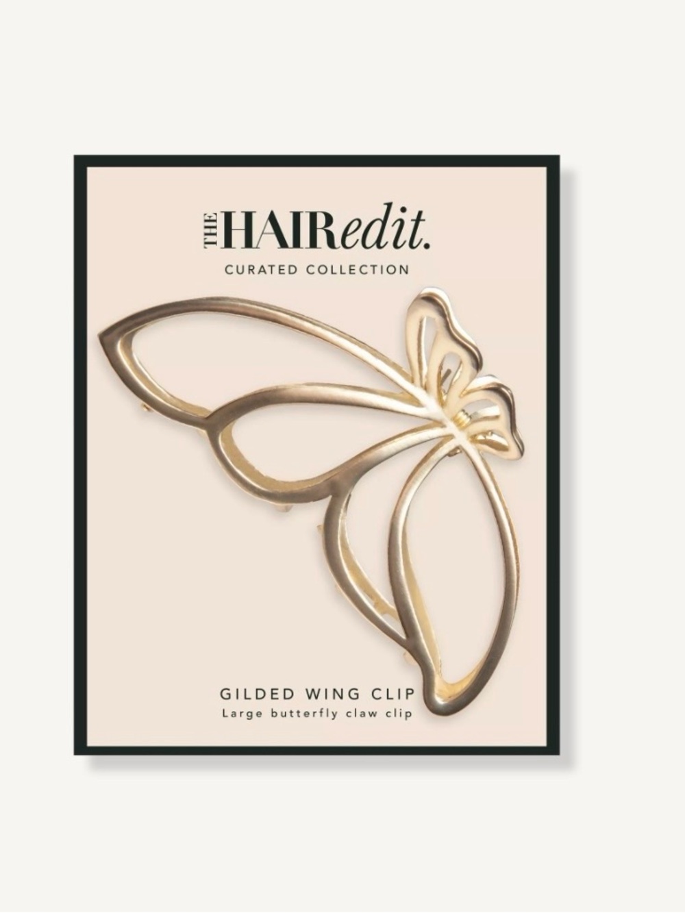 The Hair Edit Gilded Wing Claw Clip Gold Butterfly